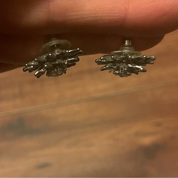 Silver Coloured Starburst Earrings - Picture 3 of 7